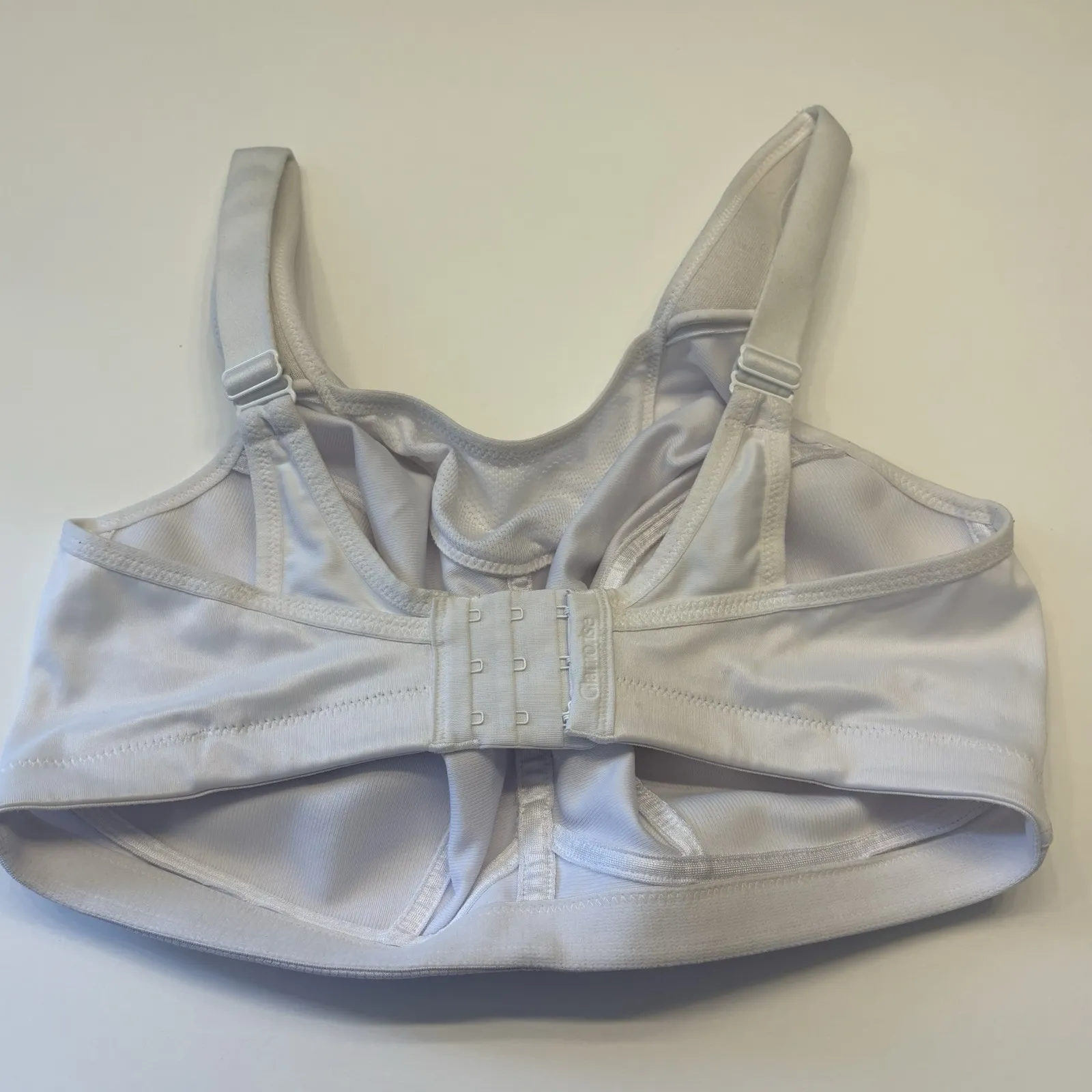 Glamorise Sports Bra 1066 Camisole No Bounce Size 36DD White Breathable Wicking - Image 4