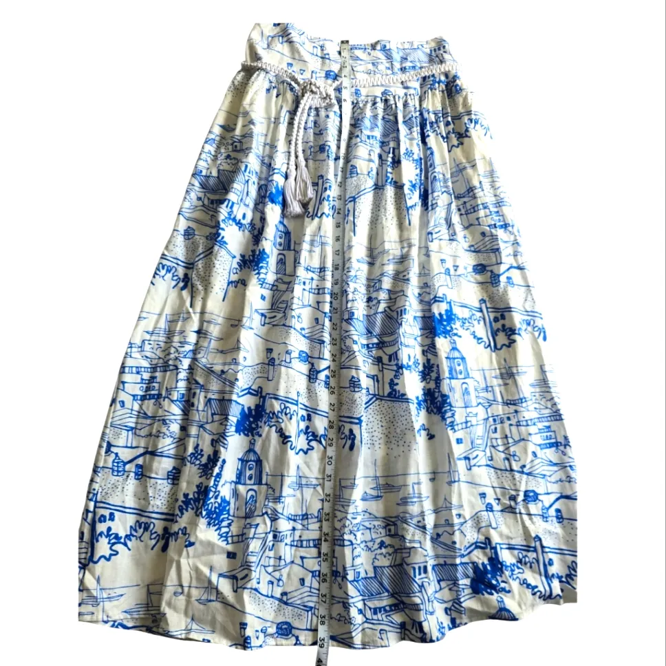 Calypso St. Barth Coastal Sails Linen Blend Maxi Skirt Size M‎ - Image 5