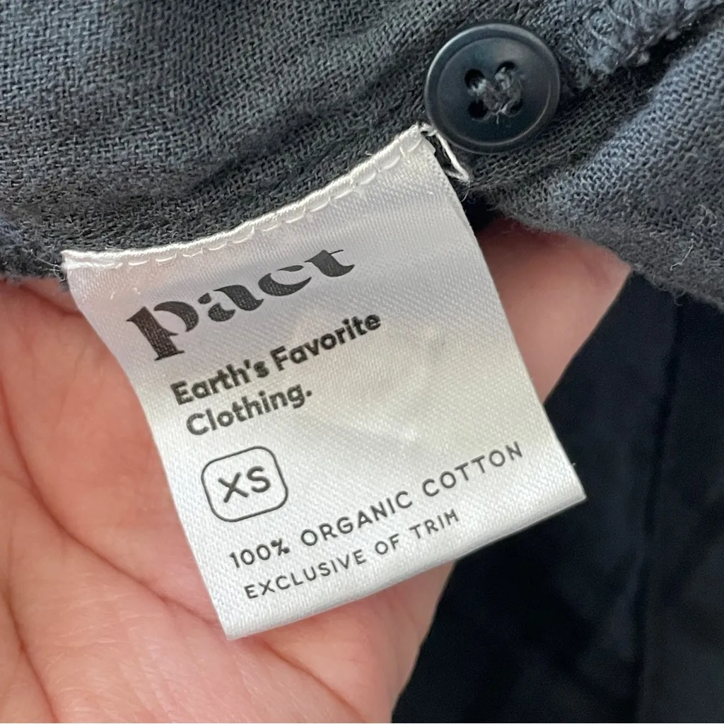 Pact Gauze Top organic cotton popover womens Blue xsmall coastal natural casual Size XS - Image 9