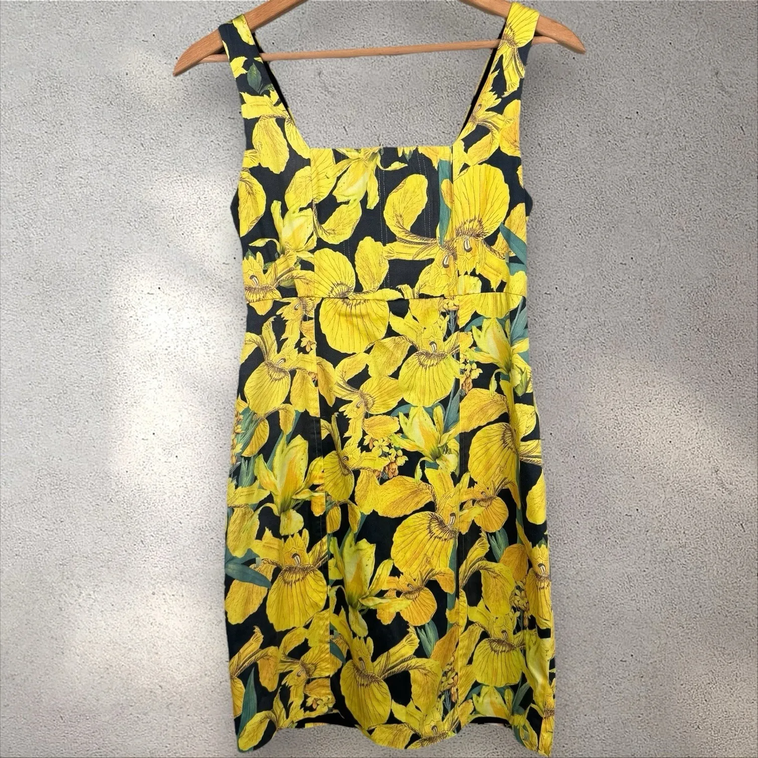 Alice + Olivia Blair Yellow Floral Iris Print Corset Mini Dress Sz‎ 4 - Image 3