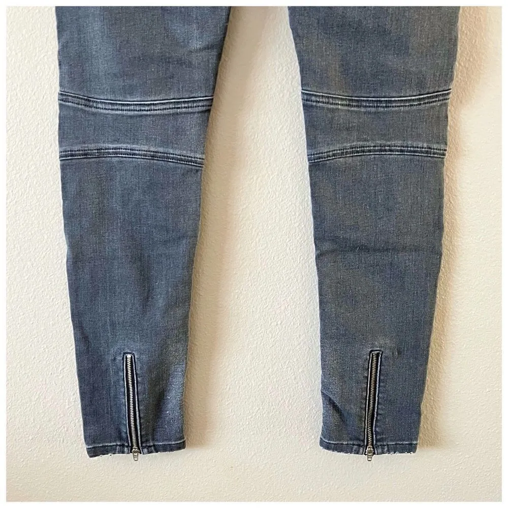 MM Vintage Black Biker Motto Skinny Embroidered Jeans Sz 27 - Image 9