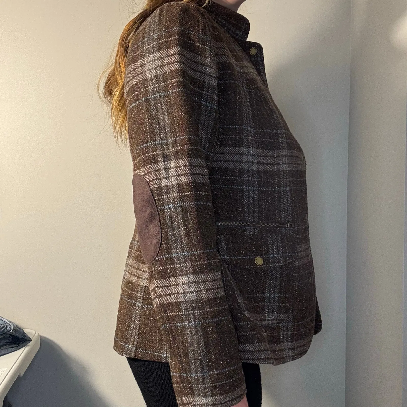 Vintage Preppy Academia L.L. Bean Wool Blazer Jacket Medium Brown - Image 10