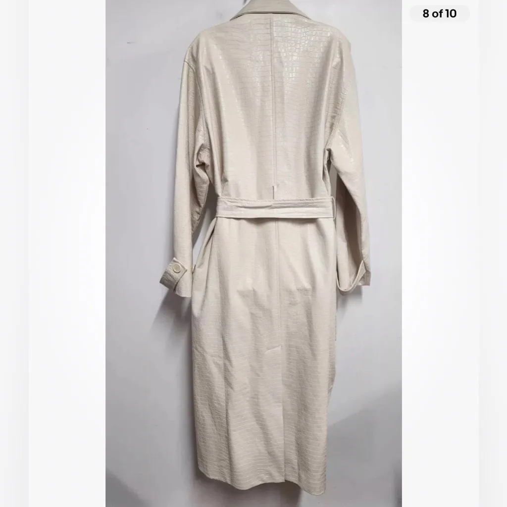 Anthropologie Stella Nova Jacquelina Faux Leather Trench Coat Size 40 EU. H - Image 8