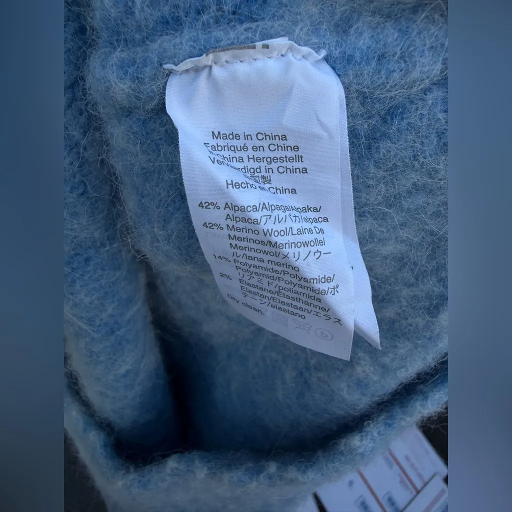 J. Crew alpaca wool blend fuzzy warm blue Crewneck Sweater classic small cozy - Image 5