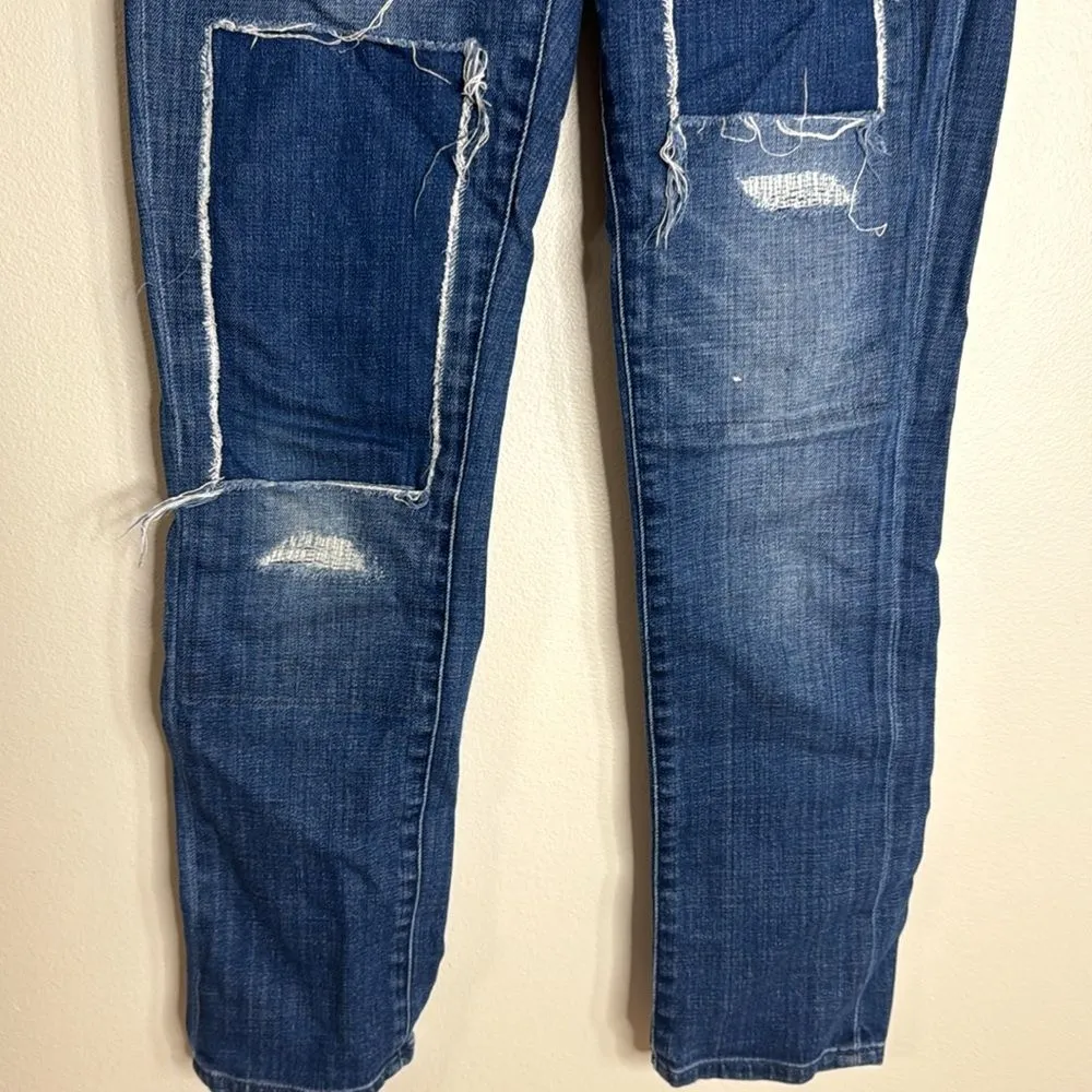 Madewell ladies patchwork slim boy jean denim jeans size 25 - Image 4