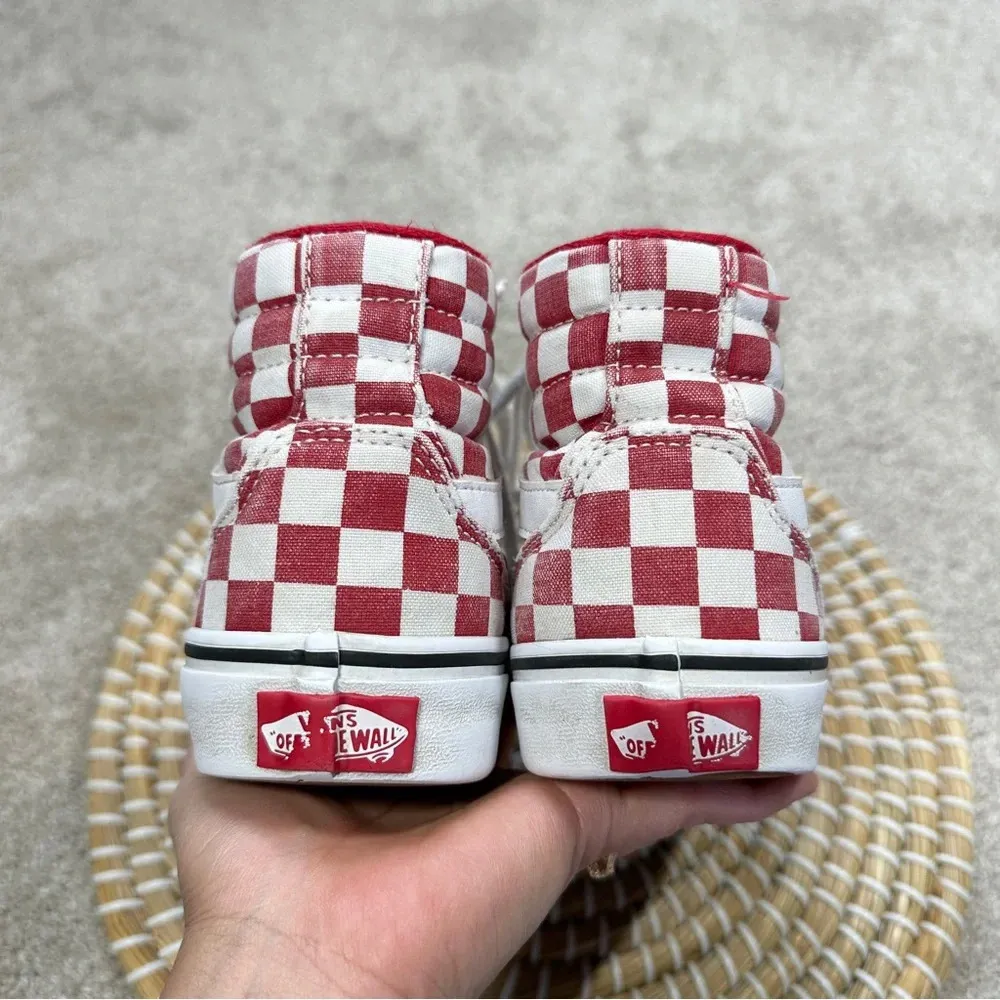 Vans Women’s Filmore High-Top Checkerboard Red Lace Up Sneakers Size 6 - Image 5