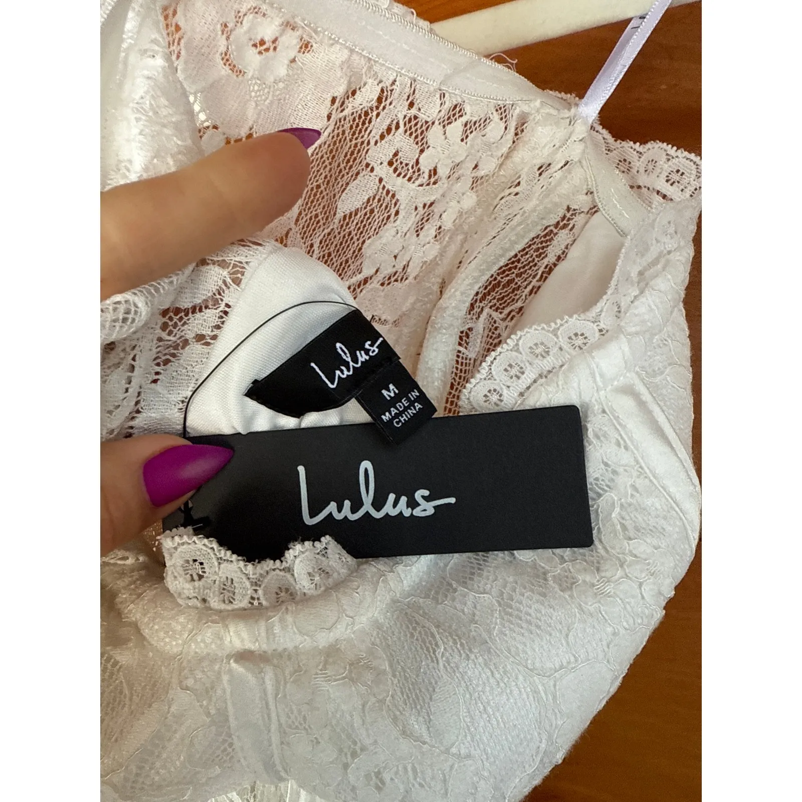 NWT Lulus Exquisitely Sultry White Lace Strapless Bustier Midi Dress Gala Size M - Image 4