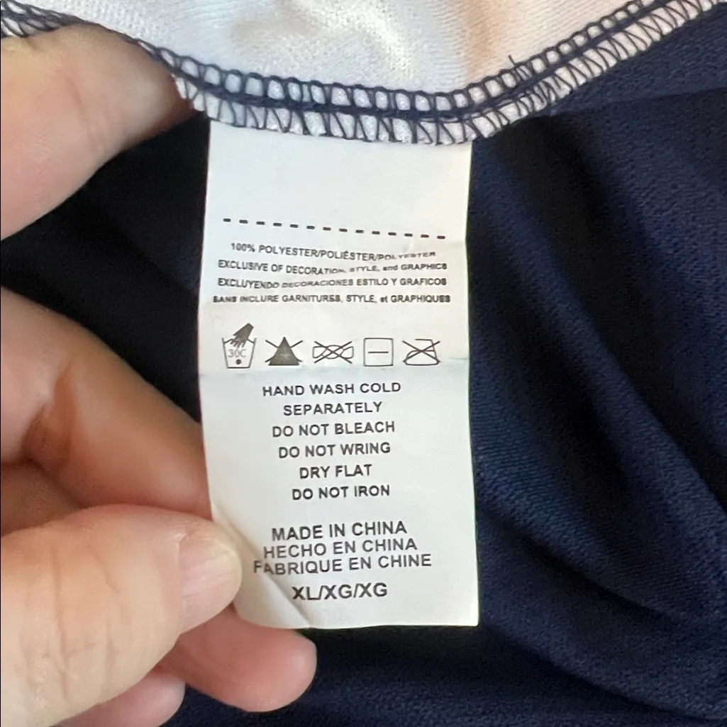 NFL Team Apparel NE Patriots Jersey Style Sequined TShirt Blue Size XL - Image 7