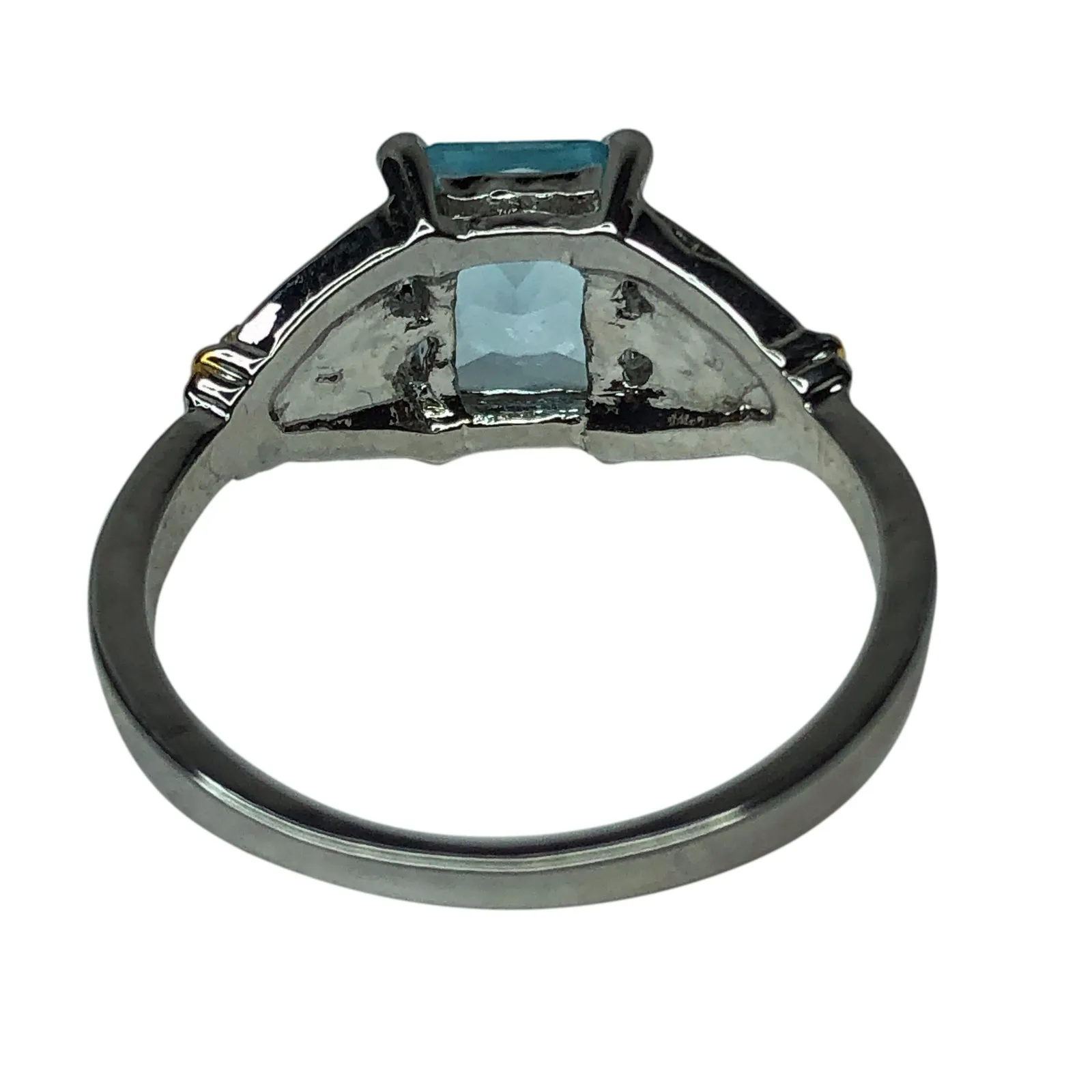 Light Blue Baguette Cut Ring - Image 6