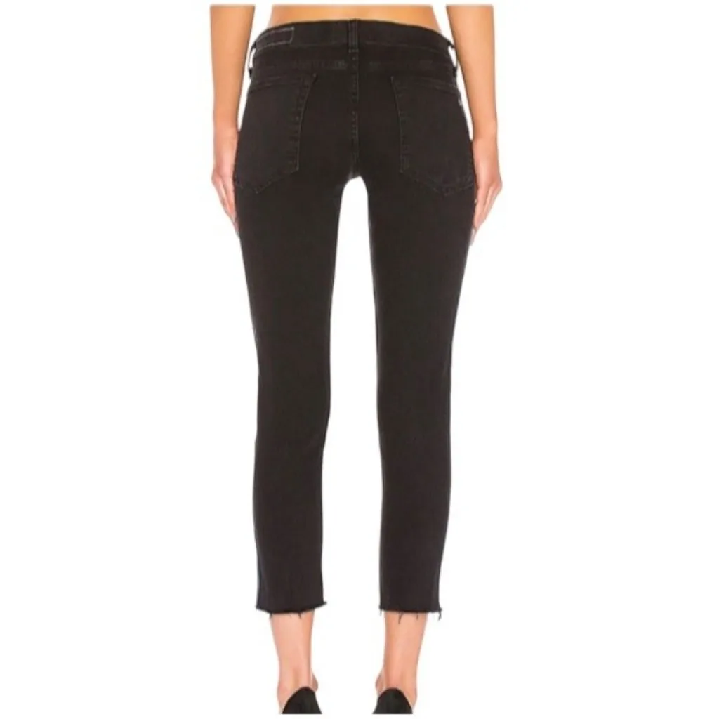Rag & Bone Stone Black Ankle Dren Slim Boyfriend Jeans  Frayed Hem Size 28 - Image 3