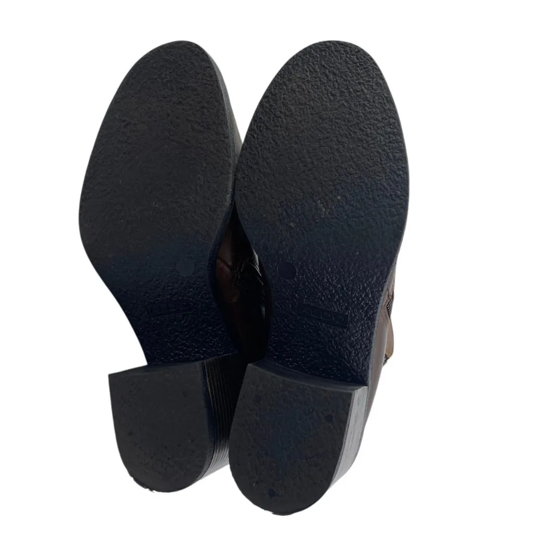 Aldo Etelilla Women's Brown Leather Zip Up Block Heels Chelsea Ankle Boots 7.5 - Image 4