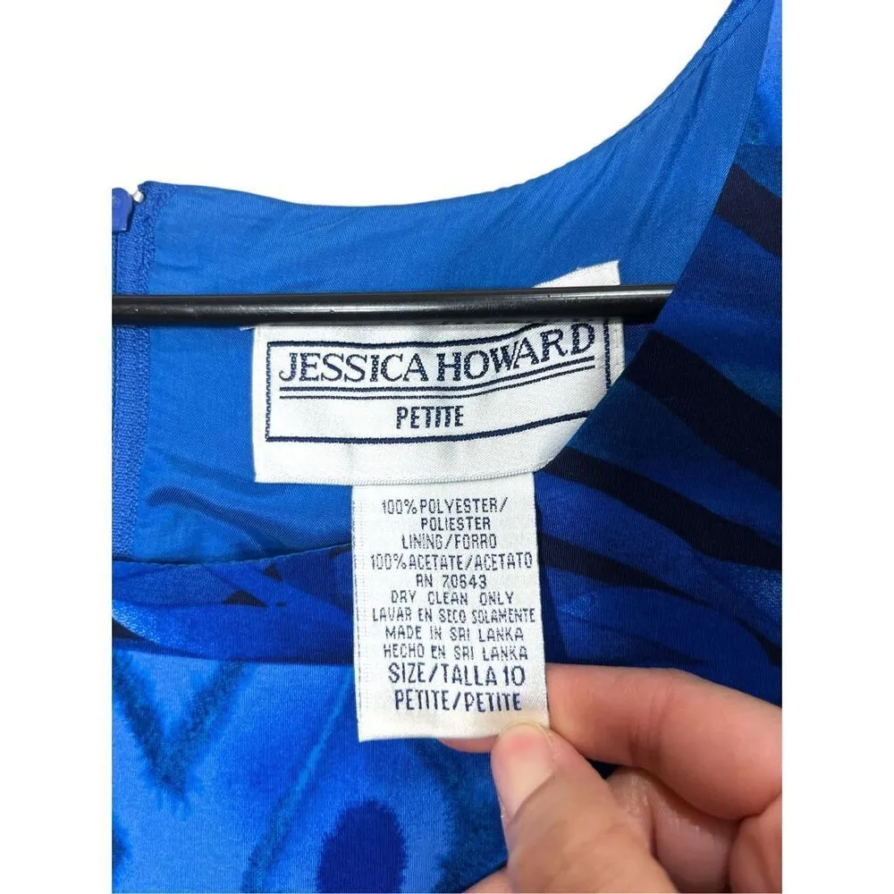 Vintage Jessica Howard Blue Sleeveless Scoop Neck Knee Length Dress 10‎ - Image 4