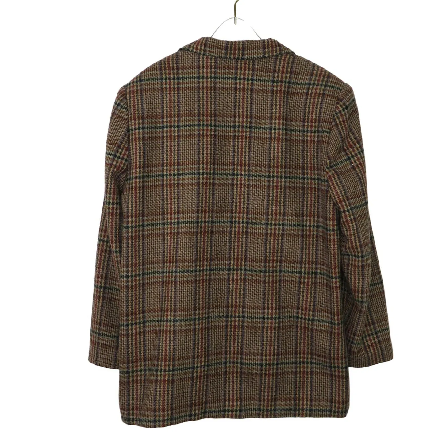 Sag Harbor 90s Vintage Brown Plaid Blazer Jacket Dark Academia Large Retro - Image 2