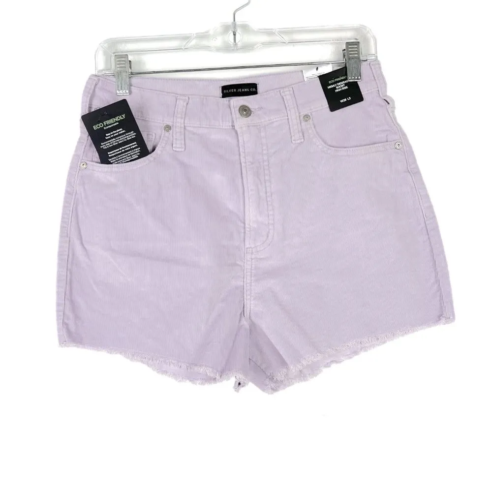 NWT Silver Jeans Highly Desirable Short 3" Corduroy Lavender Size 28 NEW - Image 2