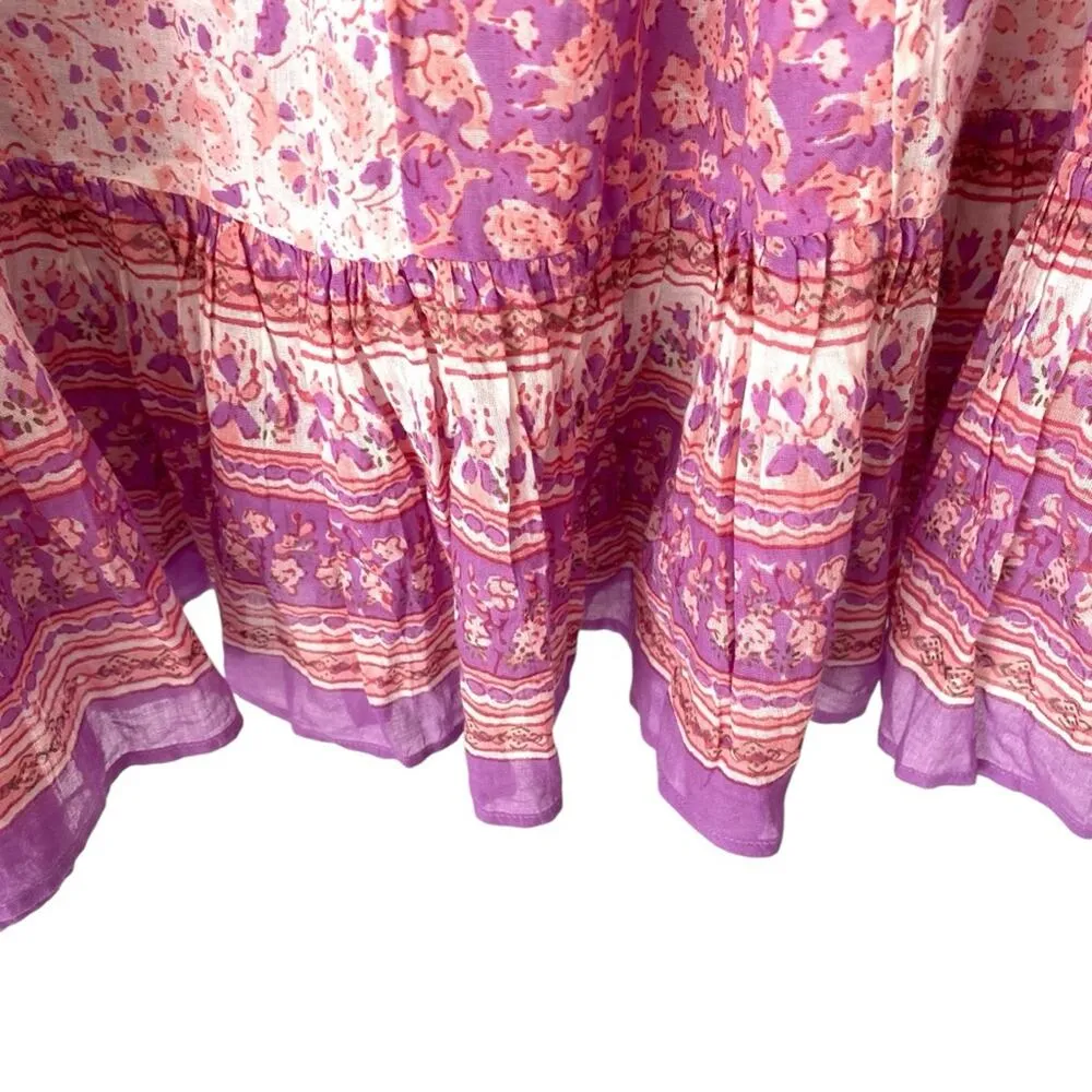 Ne Quittez Pas Anthropologie Pink Maxi Bohemian Skirt Peasant Boho size small - Image 3