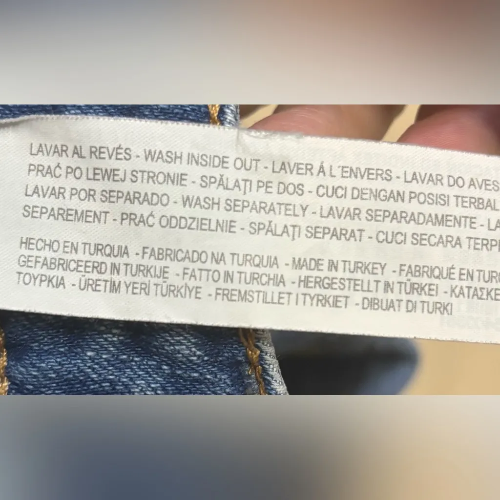 Zara Women’s Embroidered Floral Fringe Distressed Denim Jeans Sz 4 Cotton Blend - Image 6