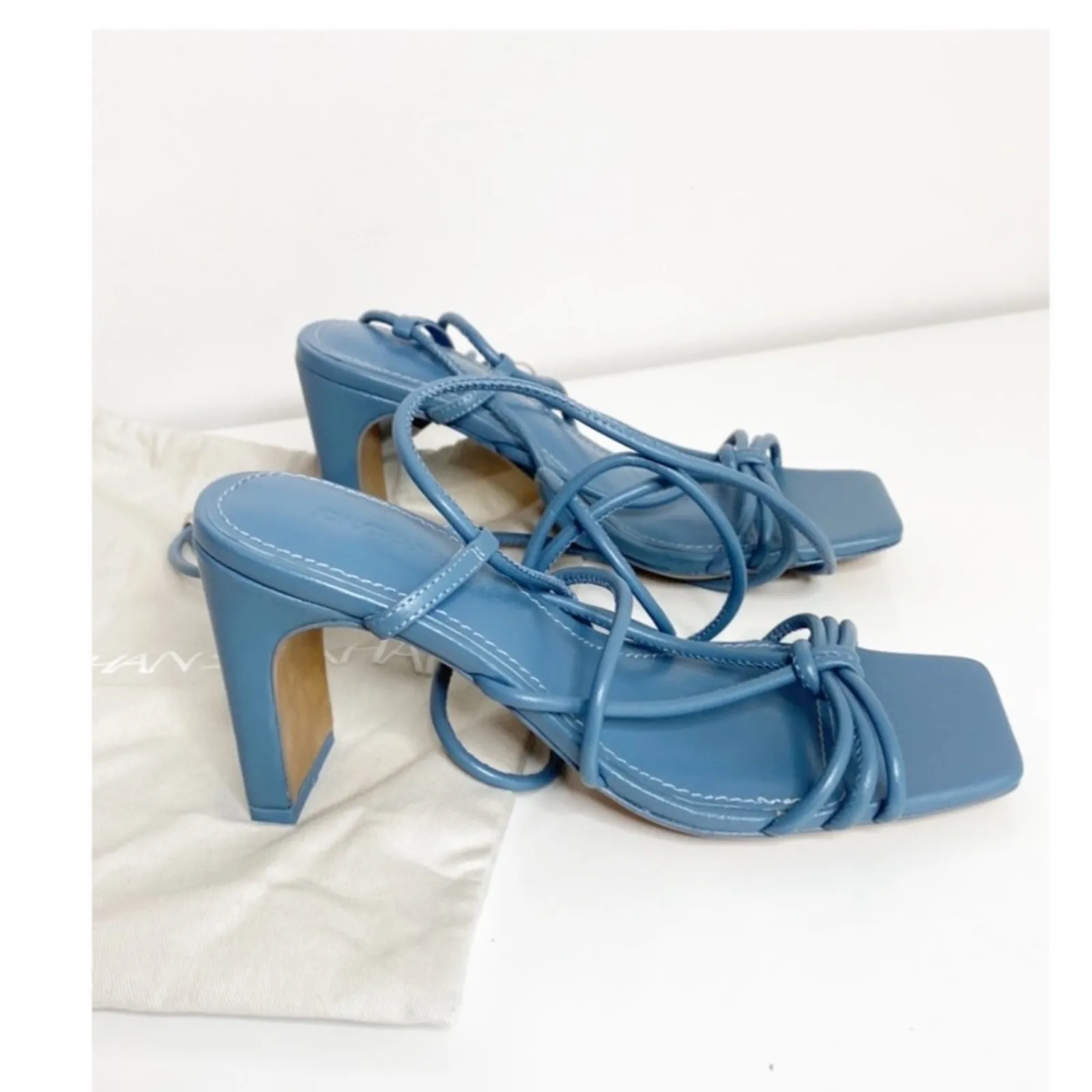 NEW Jonathan Simkhai MEGHAN HEELED WRAP SANDAL blue 35 Size undefined - Image 3