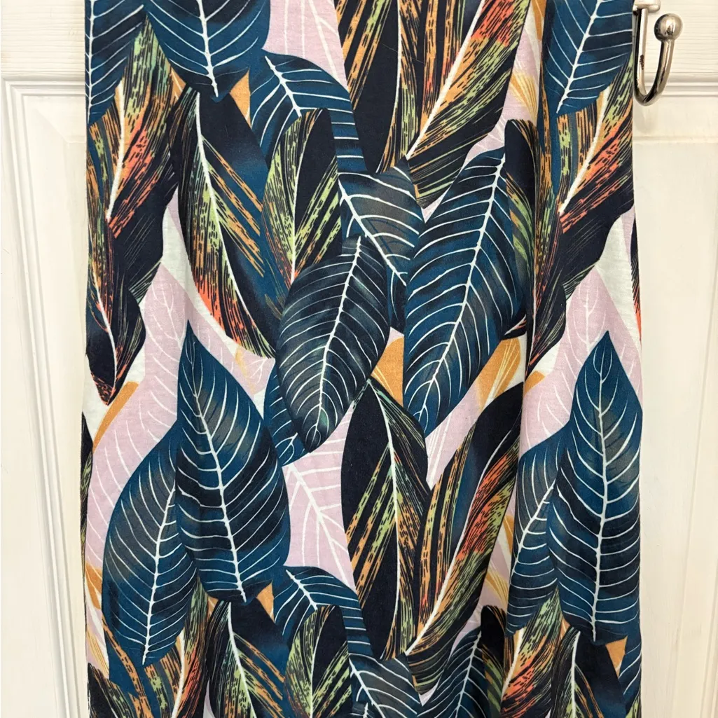 ANRABESS Sleeveless Tropical Leaf Print Maxi Dress Green Size M - Image 11