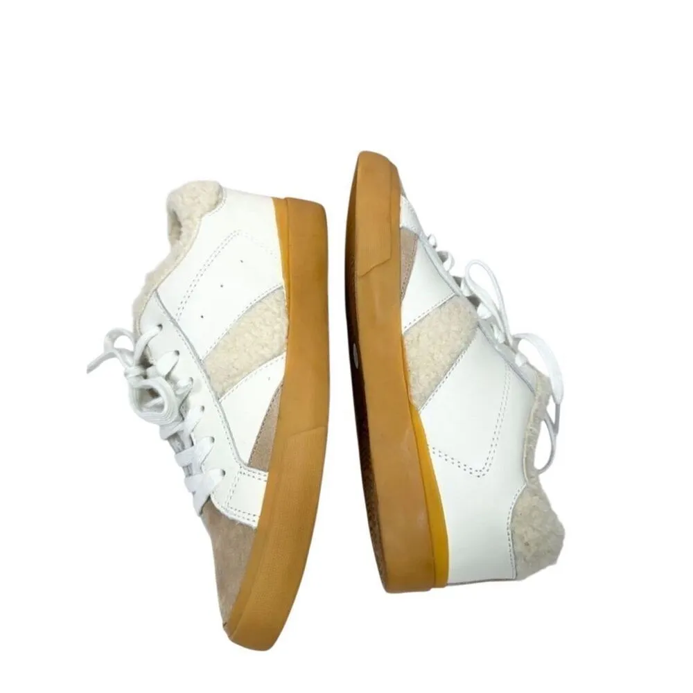 Marc Fisher Ltd. Sneaker Size 6 Tan White Suede Faux Shearling Winter Shoes - Image 6
