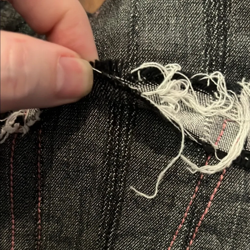 Gray Frayed Hem Skirt Size L - Image 11