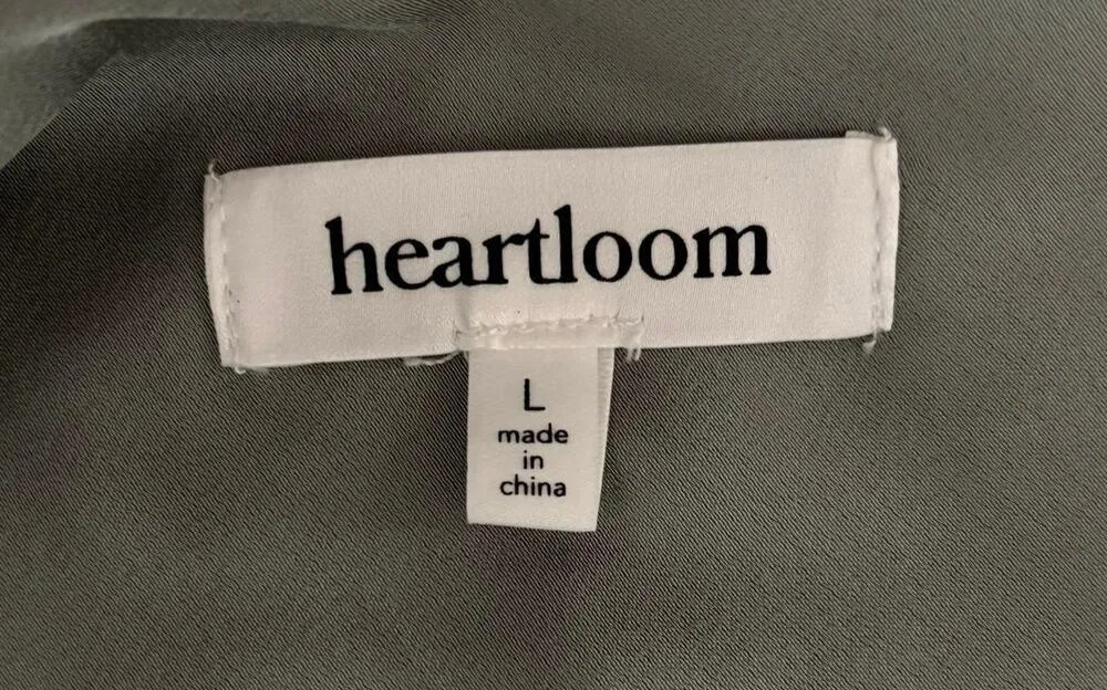 Heartloom Size L Amie Dress Satin Sage Green Maxi Slinky Slip - Image 4