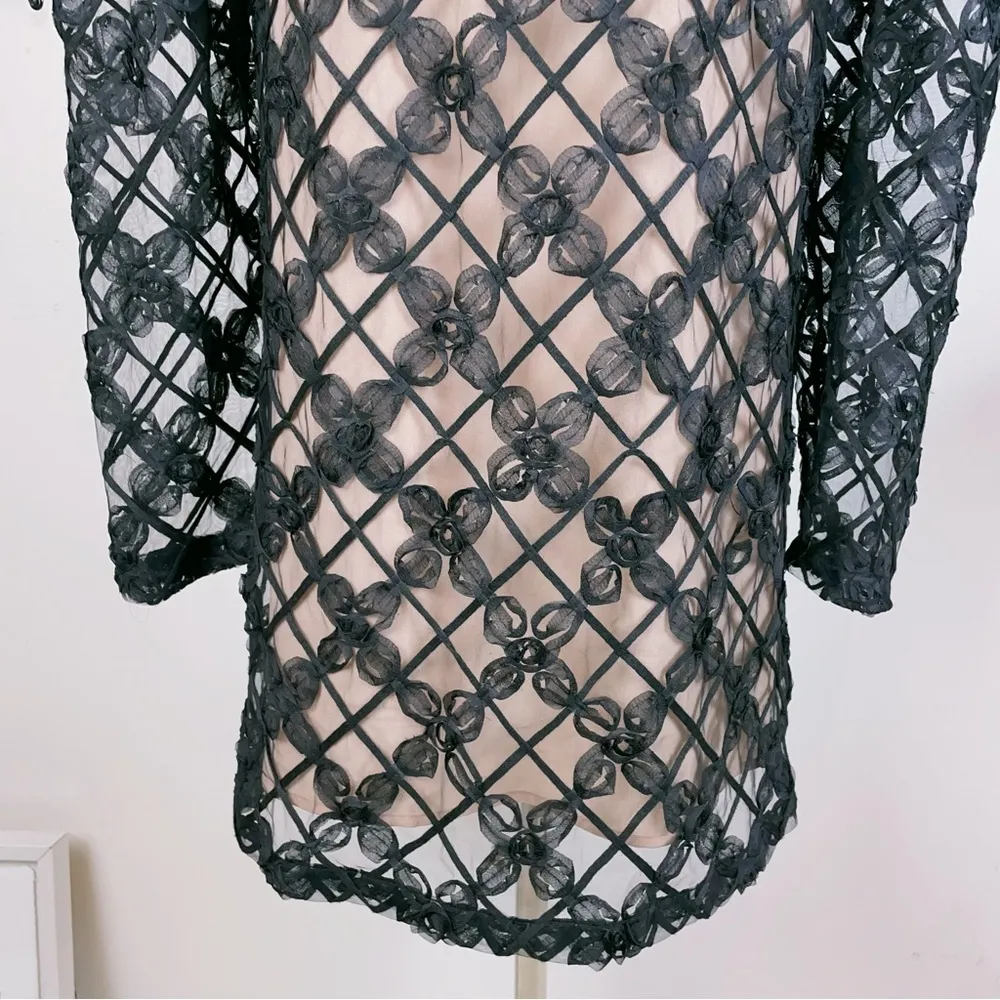 En Saison Long Sleeve Lace Mini Dress	Black - Image 3