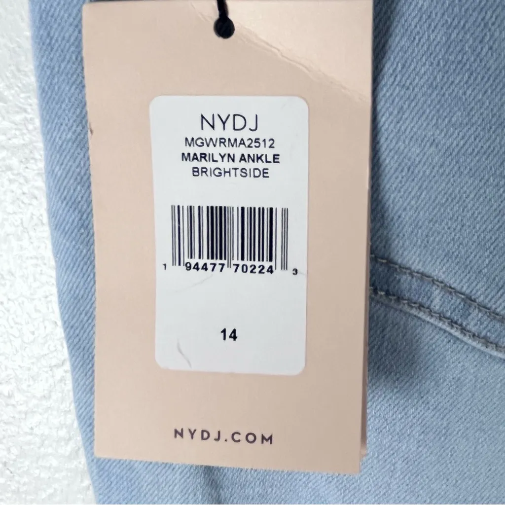 NYDJ Lightwash Marilyn Straight High Rise Lift Tuck Technology Crop Jeans 14 - Image 9