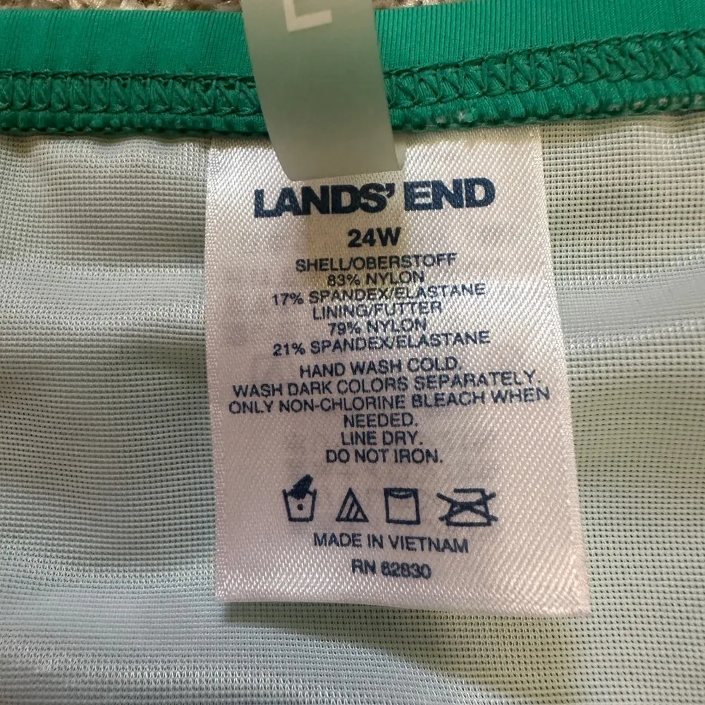 NEW Lands' End Swim Skort Skirt Ruched Swimsuit Bottom Plus Size 24W Green - Image 5
