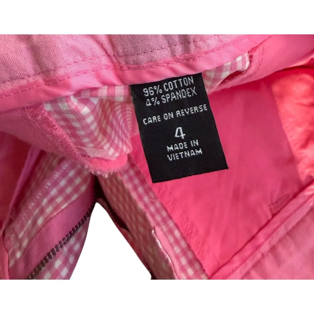 NEW YORK & COMPANY Pink White Plaid Manhattan Chino Bermuda Shorts Size 4 - Image 6