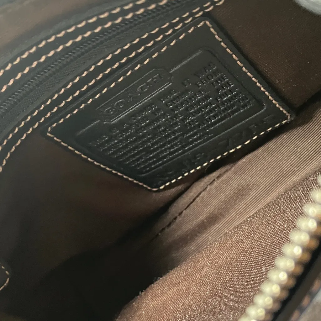 Coach: Black Hampton (7785) Leather Demi Bag- Mini - Image 3