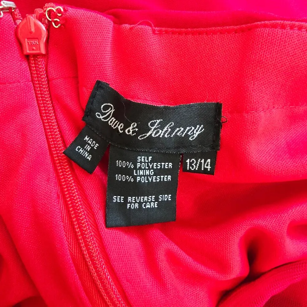 Dave & Johnny Red Sleeveless Maxi Dress Illusion Evening Gown Women's Size L - Image 6