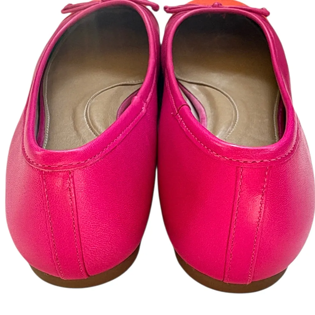 EUC Talbots Leather Blair Cap Toe Ballet Flats Pink Orange Size - Image 7