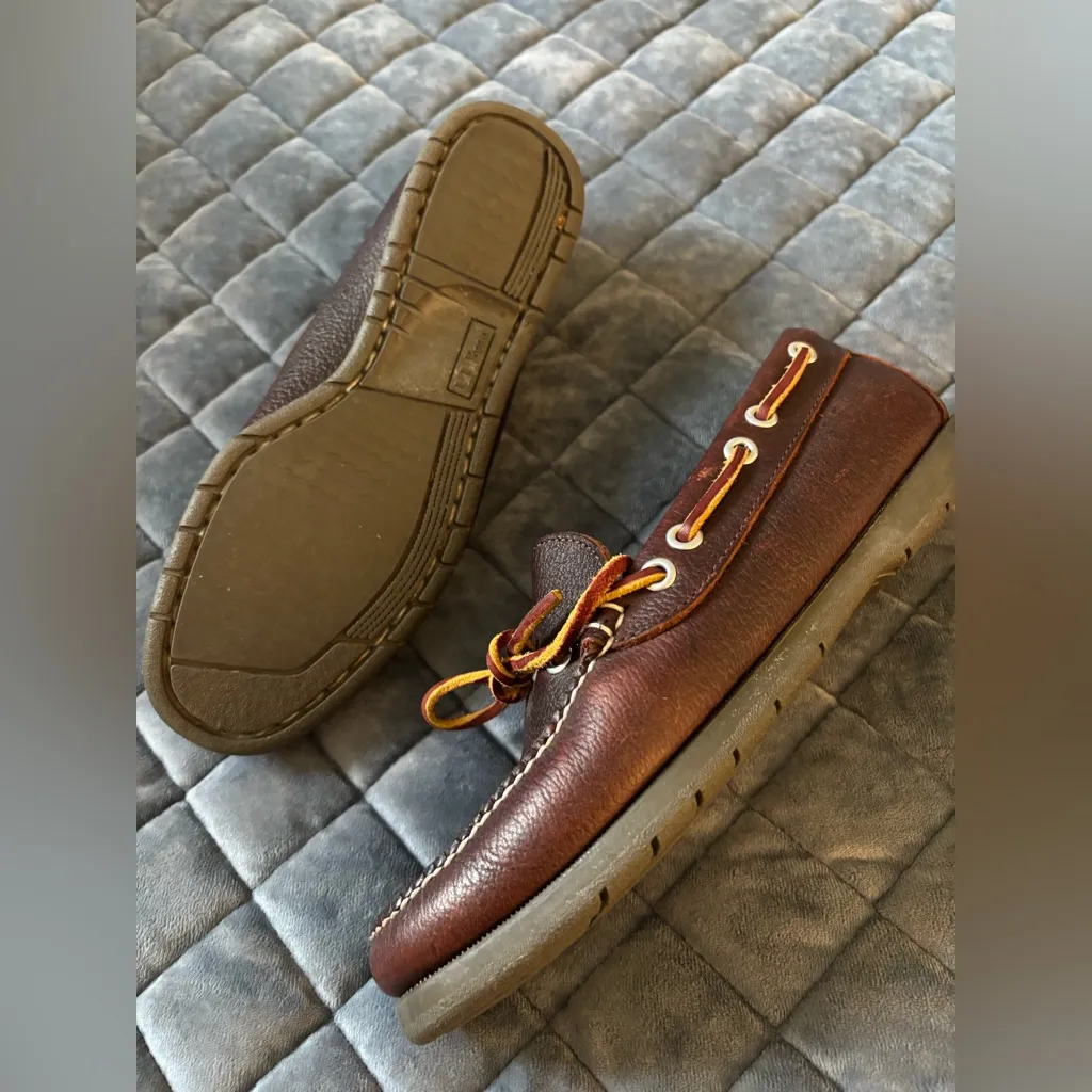 L.L. Bean women’s Loafers Leather Shoes Dress Size 7M flats Brown - Image 6