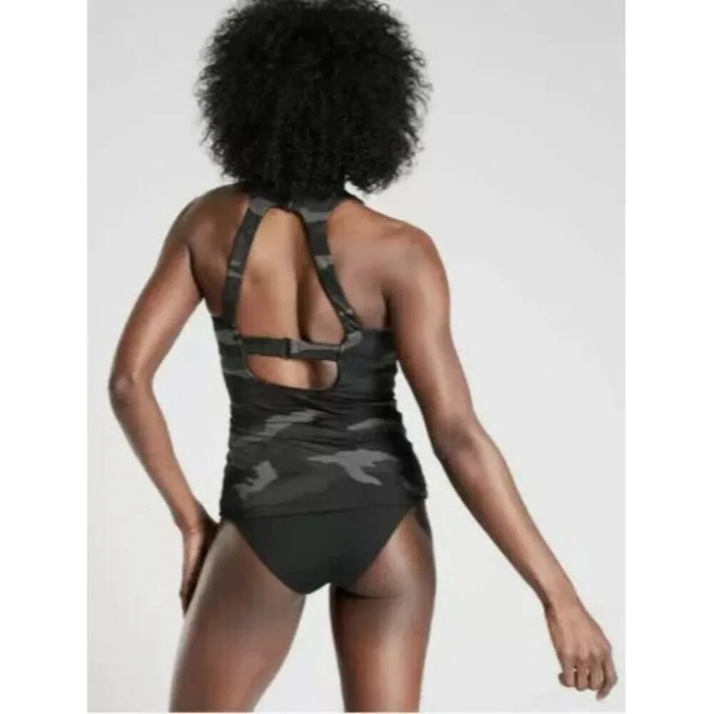 Athleta Freestyle Camo Tankini Swim Top Black Camo 32 B/C - Image 3