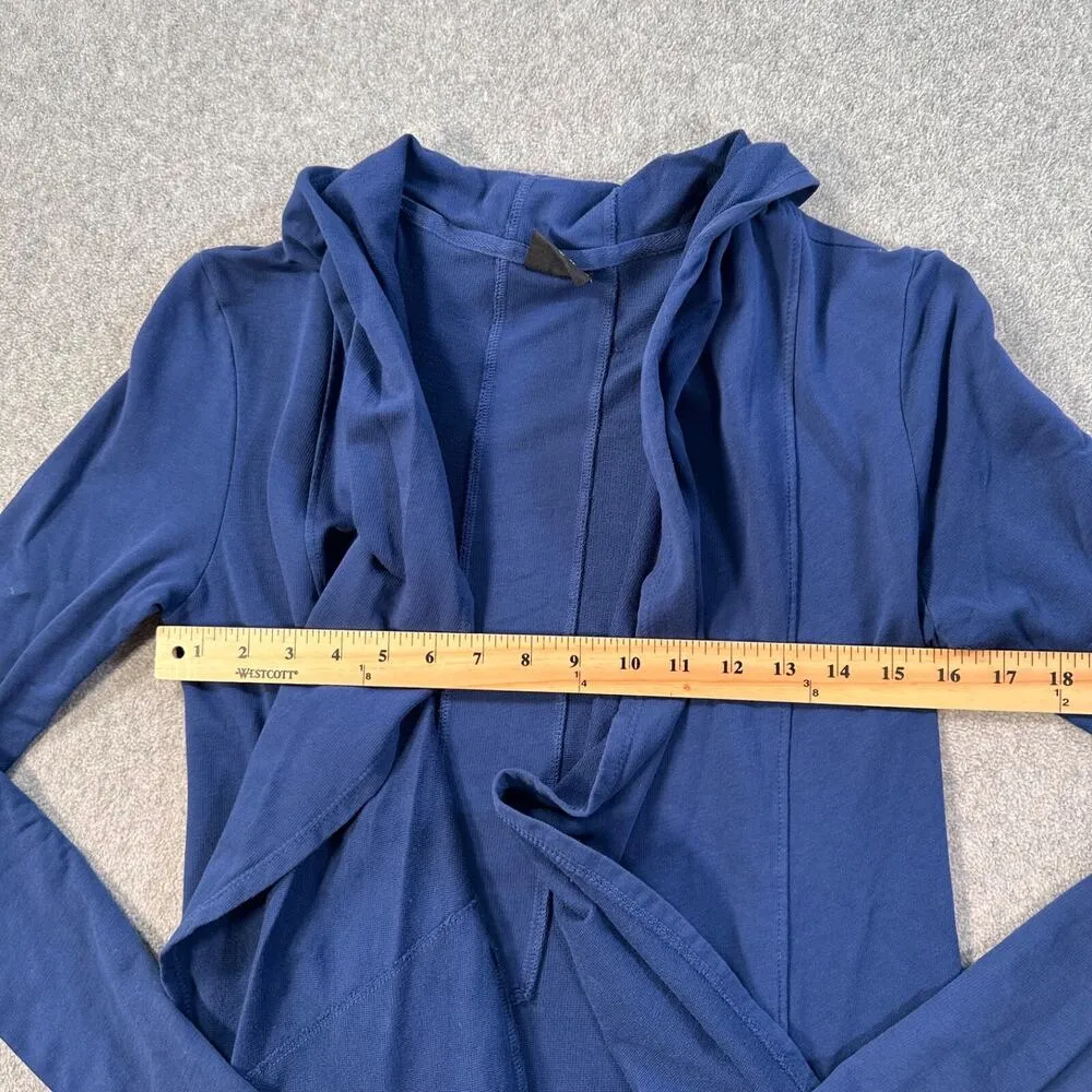 Splits Fifty Nine Open Front Drape Cardigan Top Women's Small Navy Blue Terry - Image 5