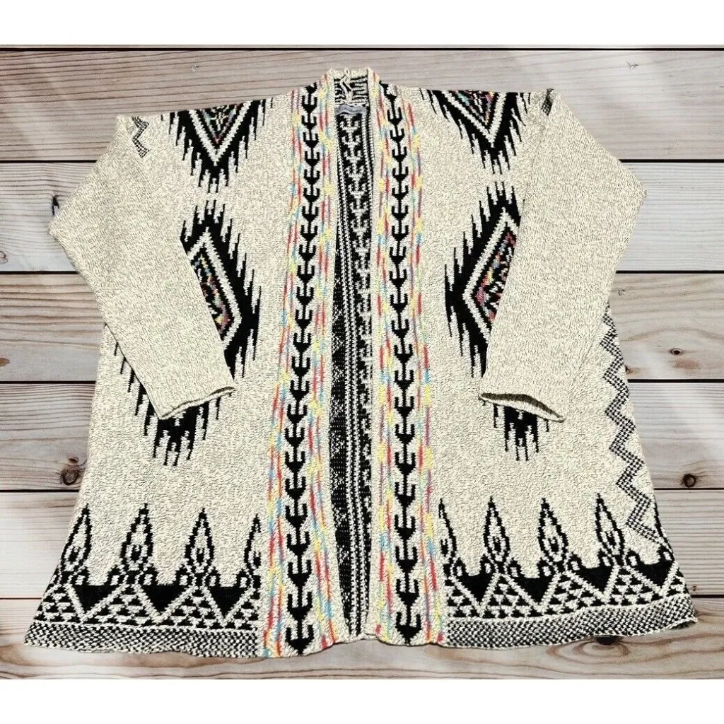 Desheng Cardigan Sweater Size Measurement Photos Cream‎ Aztec/Western Open - Image 3