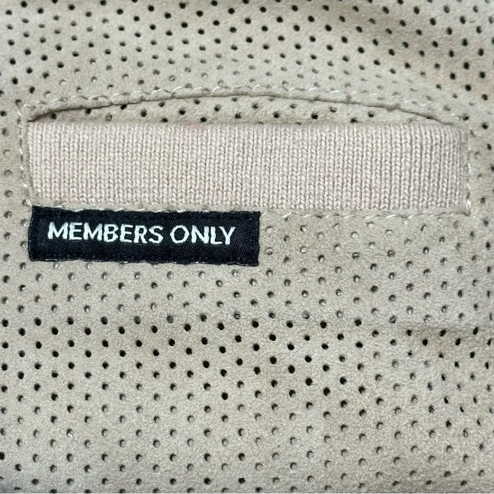 Members Only Vintage Women’s Size S Tan Perforated Suede Full Zip Jacket - Image 8