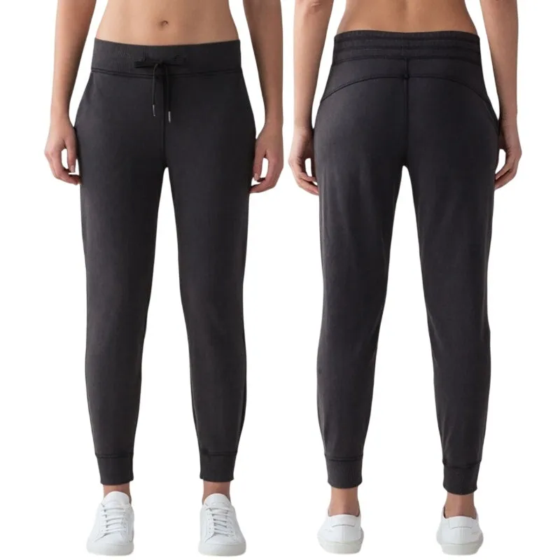 Lululemon Mid Rise Pull On Drawstring Jogger Pants Black Women's Size 10 - Image 2