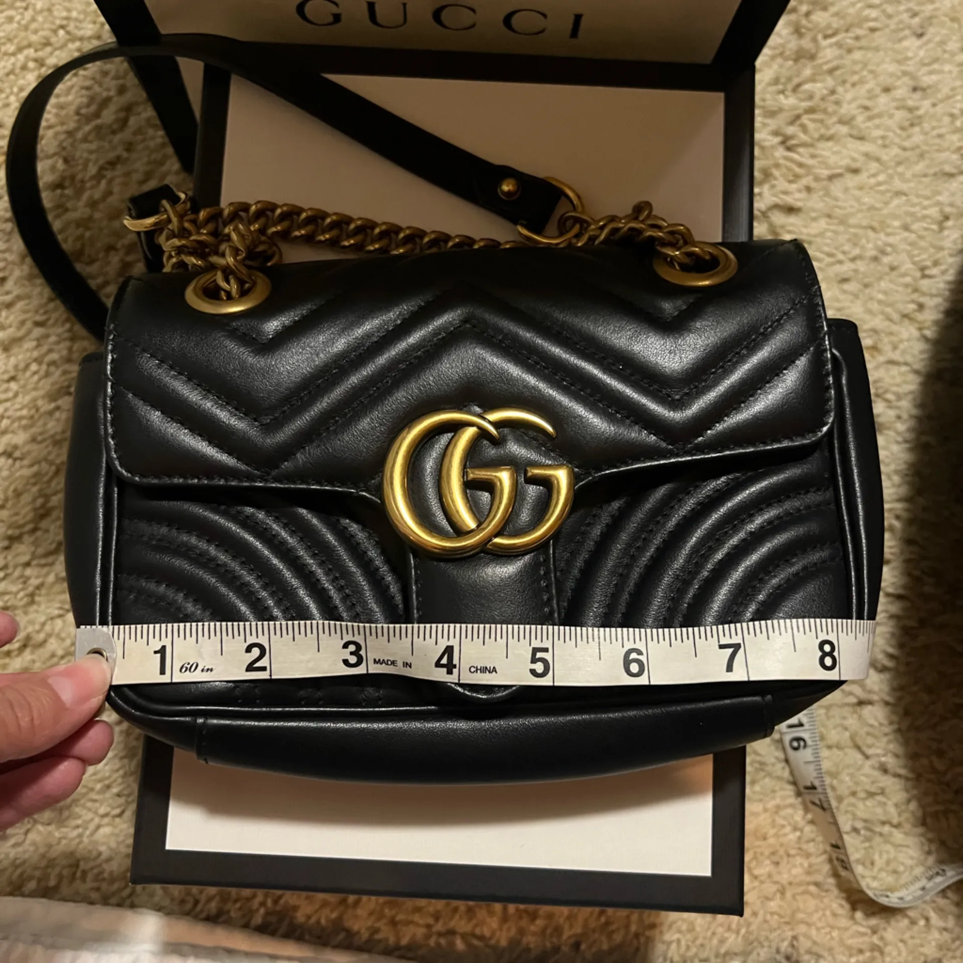 Gucci  Marmont Black & Gold Bag - Image 4