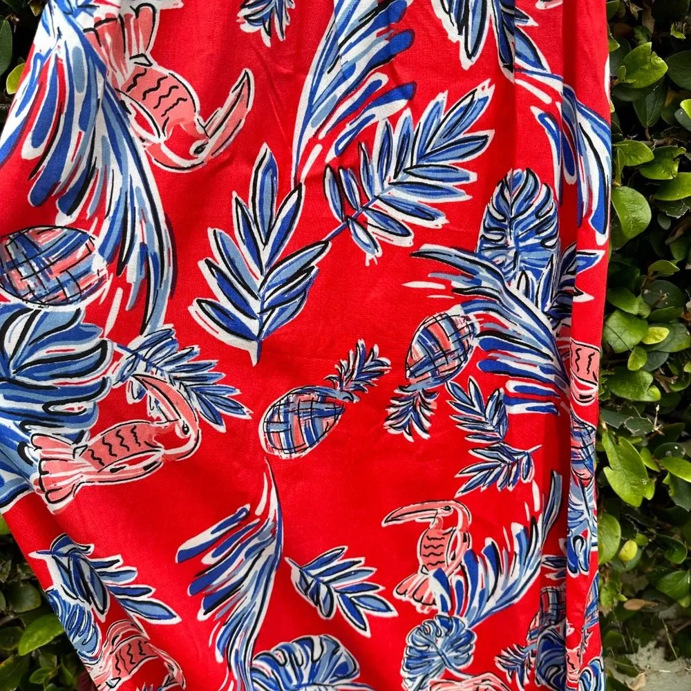 NWT Japna Red & Blue V Neck Racerback Maxi Sundress Sz XS - Image 6
