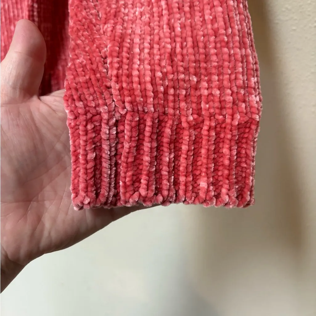 Soft Chenille Sweater Red Cozy Winter V Neck GAP Small - Image 3