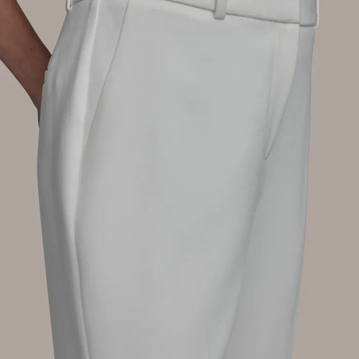 DONNA KARAN White Flat Front Pants Size 14 Slacks Trousers Lined Straight Leg - Image 3