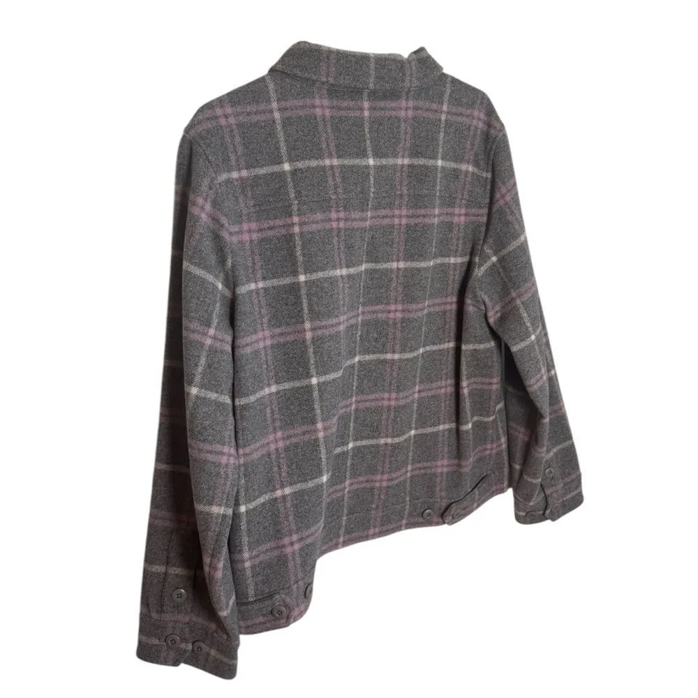 J.Crew Shirt-jacket in stretch wool-blend plaid M - Image 4