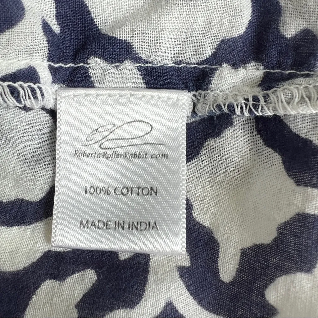 Roberta Roller Rabbit cotton shirt dress navy white Small - Image 13