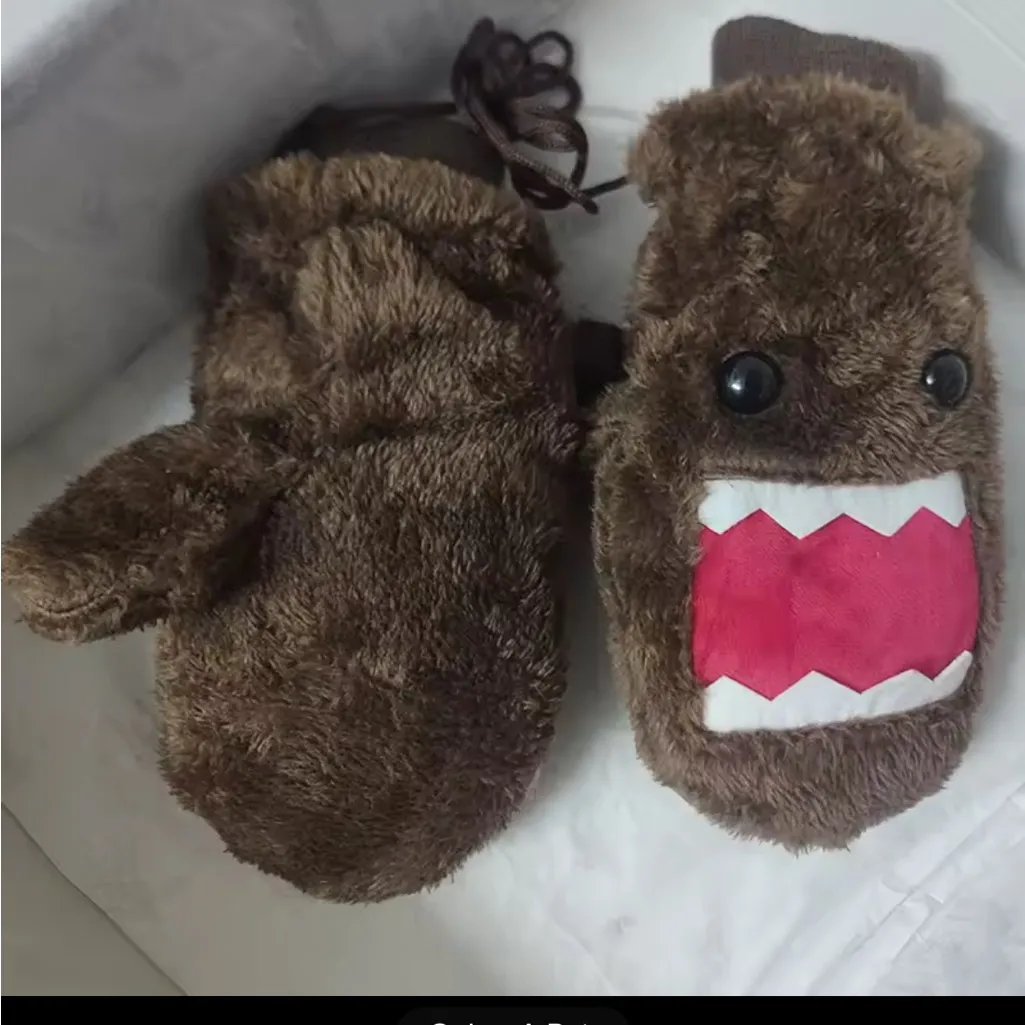 Brown Furry Monster Mittens - Image 8