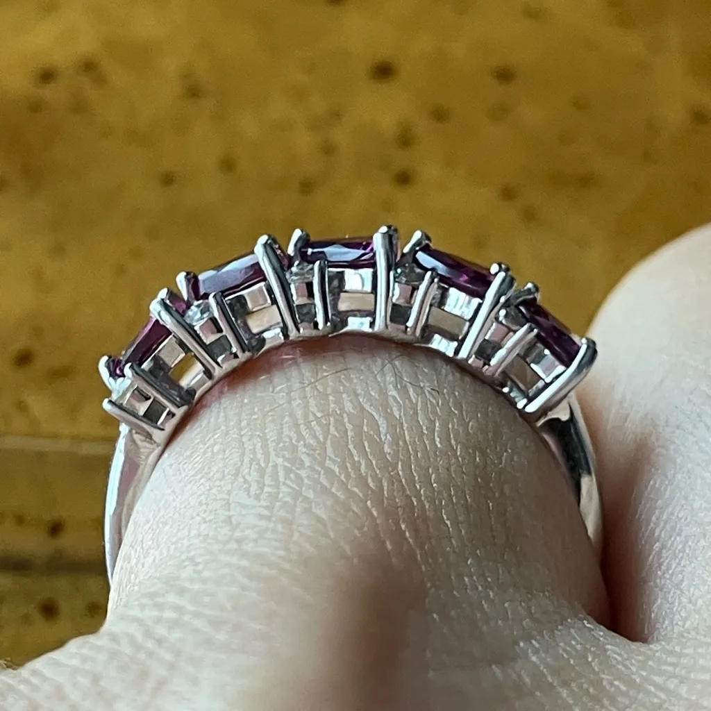 Natural Raspberry Garnet Sterling Silver Ring Size 6 - Image 2