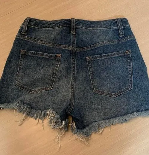 Distressed Jean Shorts Blue Size 26 - Image 2