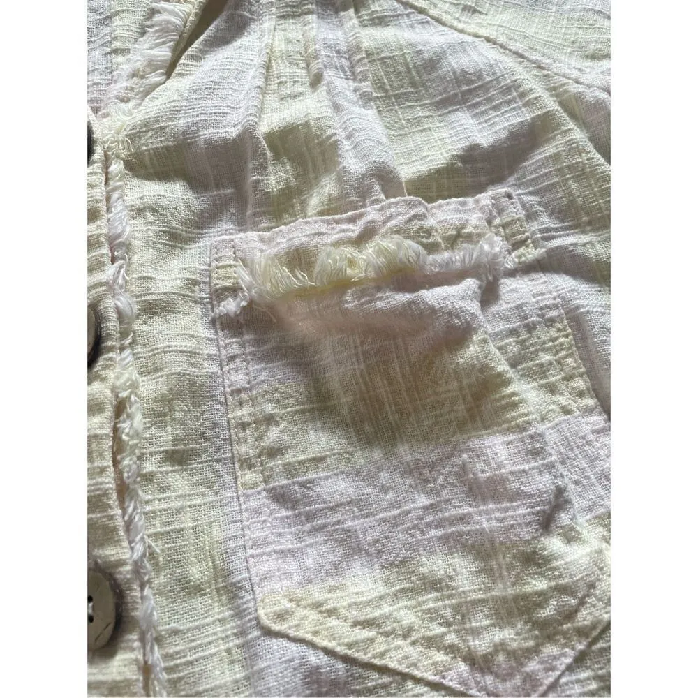 Free People We the free First Light Yellow Away at Sea Striped Frayed he… - Image 4