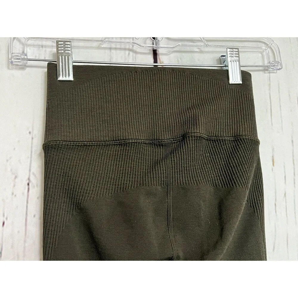 Lululemon Seamless Rib Panel High Rise Leggings - Green / Size 2 - Image 4