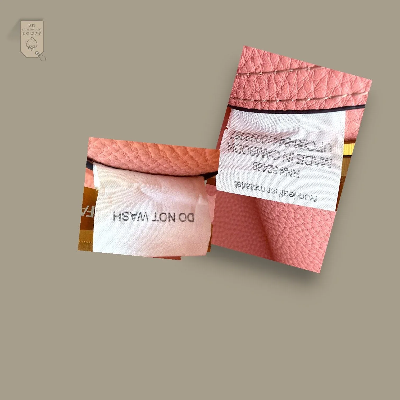 Metallic Rose Gold Vegan Leather Tote Bag w/ Pink Contrast Interior Minimalist - Image 5